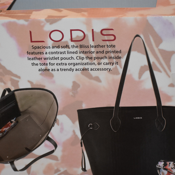 Only 1 left Lodis Bliss Leather Tote Bag 2 Piece - Picture 3 of 8